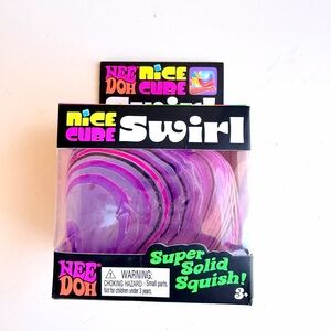 Nee Doh Nice Cube Swirl Purple Super Solid Squish Toy